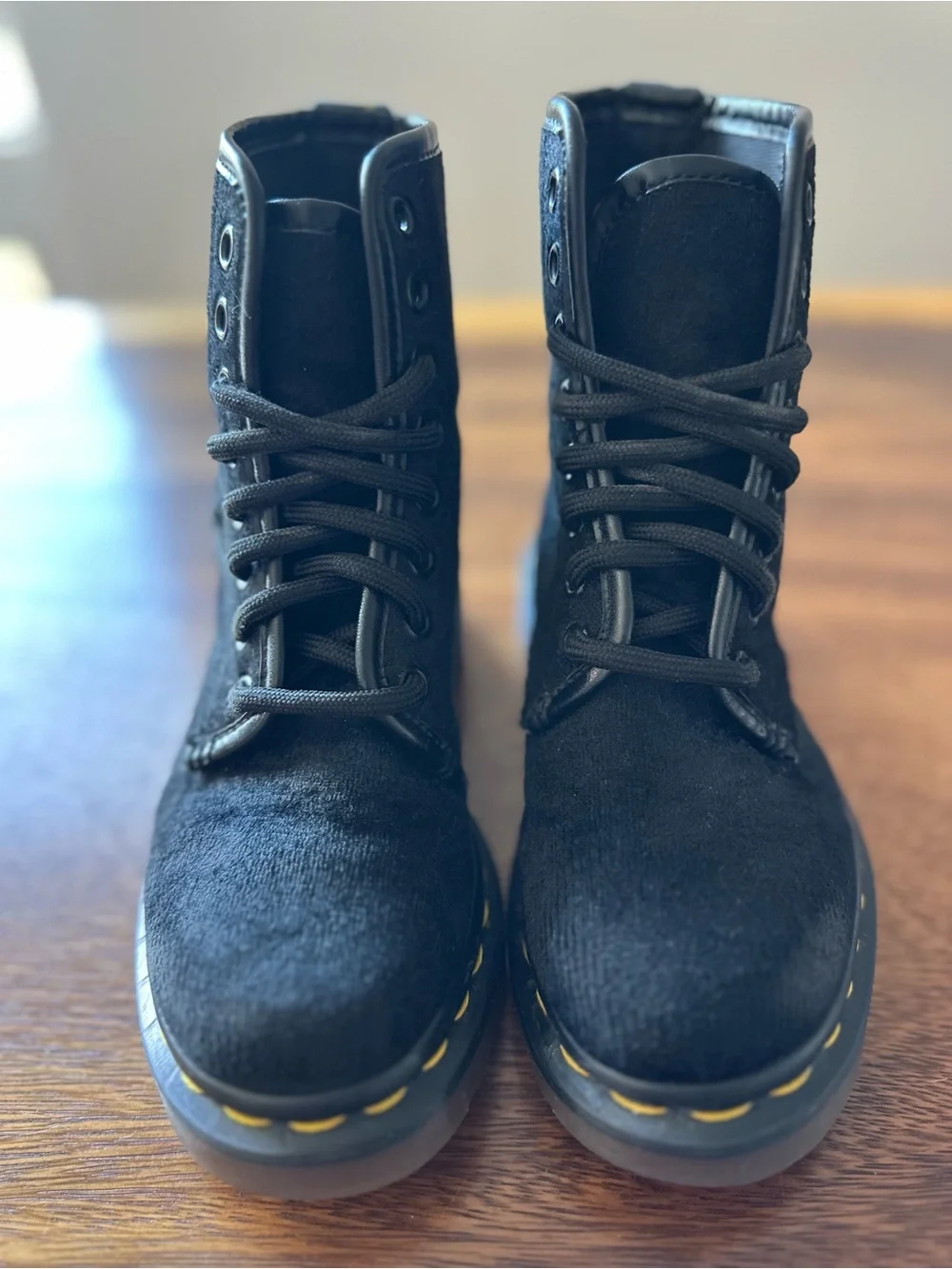 Dr. Martens 1460 Made In England Black Corduroy Vintage Ed 8-Eye Boot Kids UK 12